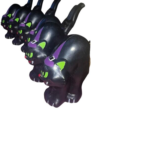 Vintage Russ Halloween Black Cats witch hard plastic whistles Lot NEW party - Picture 3 of 6